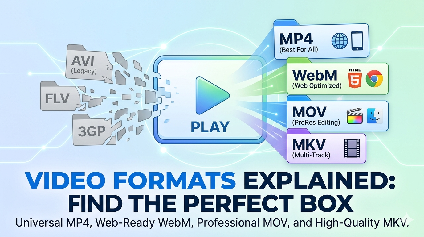Video Formats Explained: MP4 vs MOV vs AVI vs WebM (2026)